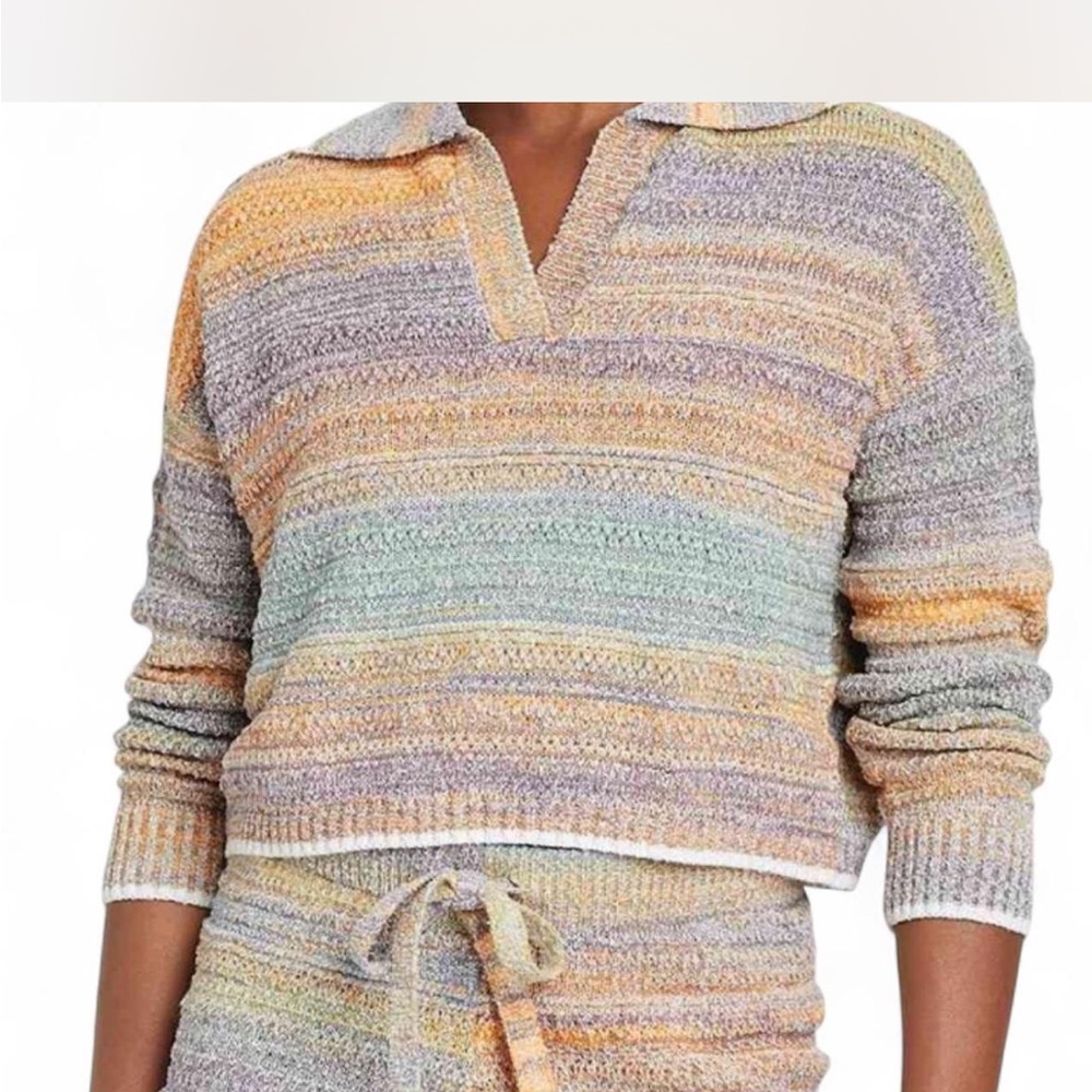 Universal Thread Orange and Purple V-Neck Sweater